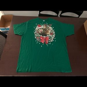 2x Christmas cat tshirt
